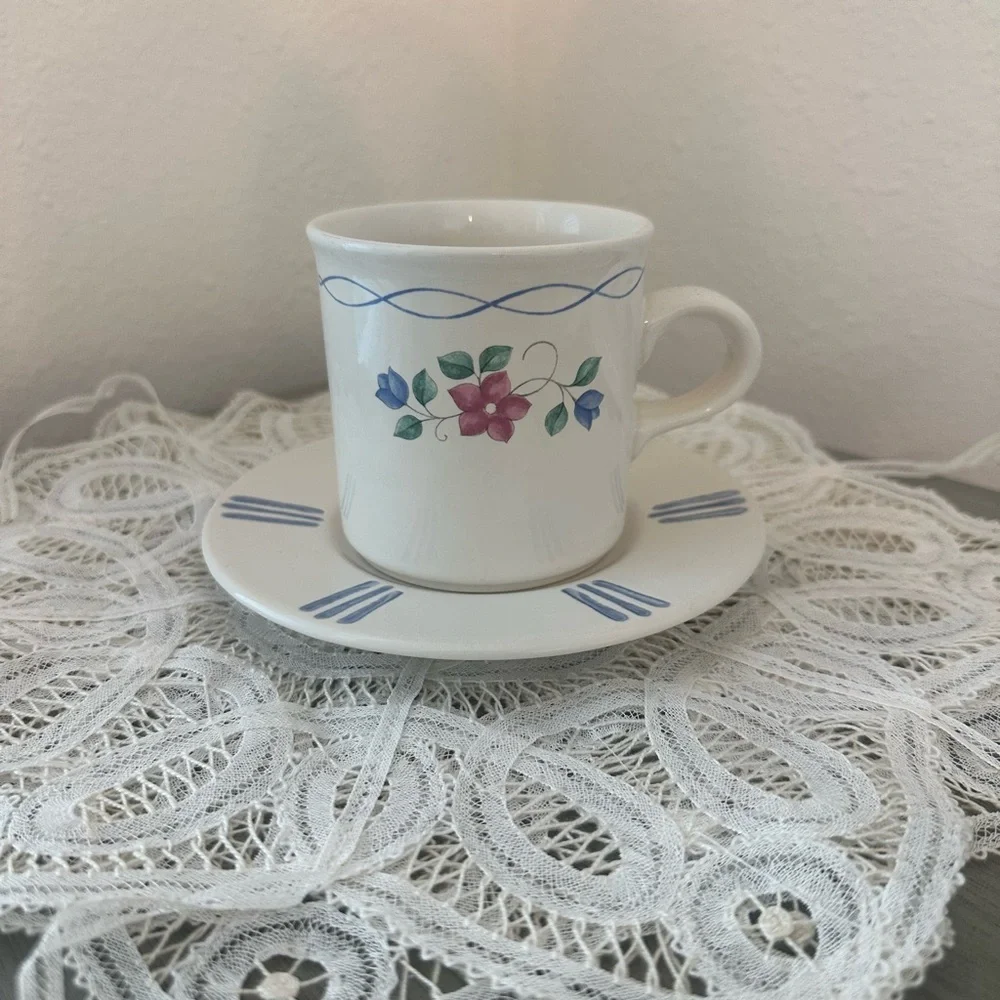 Pfaltzgraff USA BONNIE BRAE Cup & Saucer Set Farmhouse cottagecore kitchen